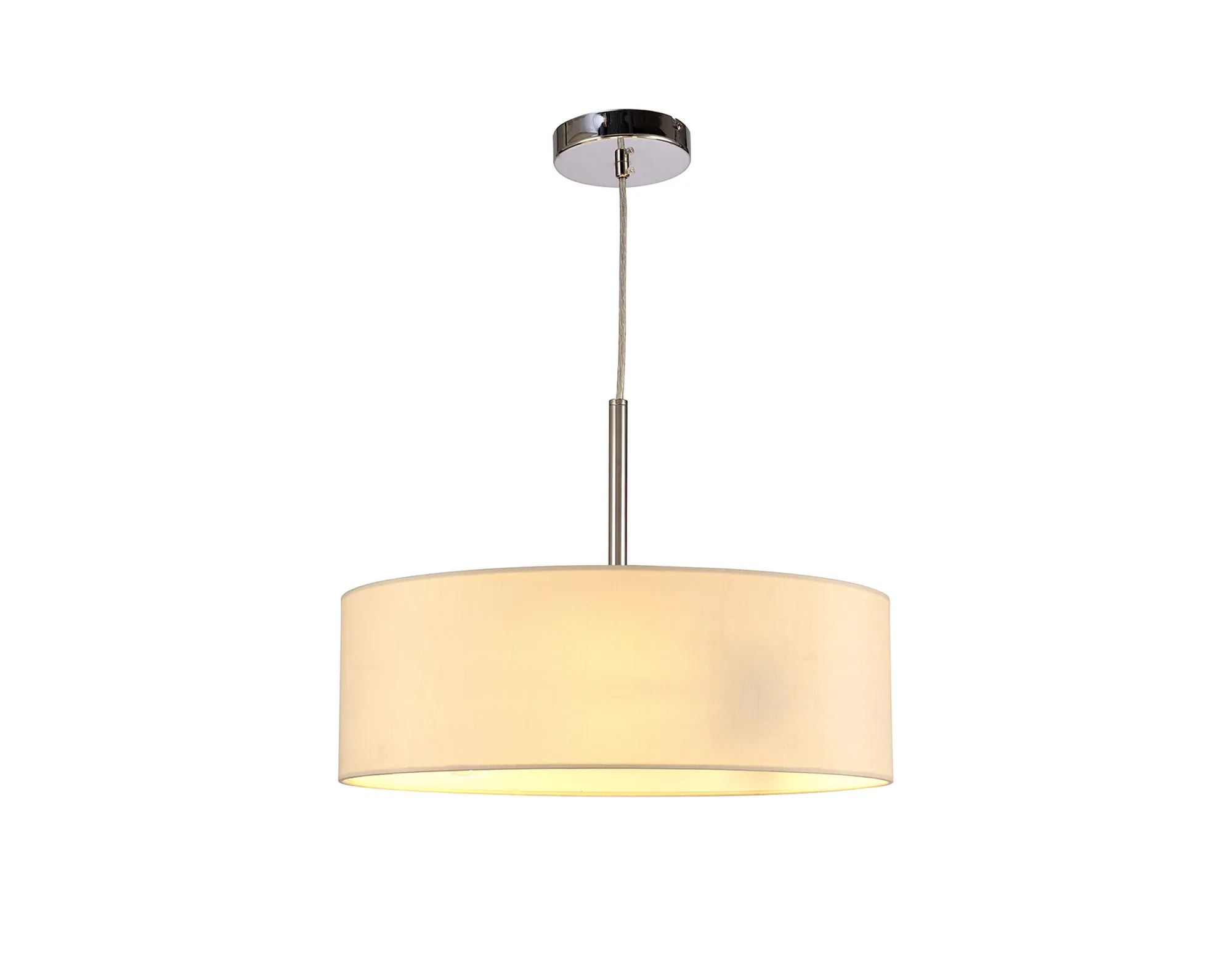 Baymont 45cm 3 Light Pendant Polished Chrome, Ivory Pearl/White DK0686  Deco Baymont CH IV